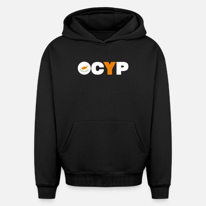 Chypre - Sweat à capuche unisexe oversize épais SPREAD - noir