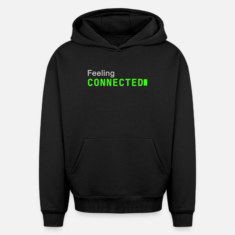 Feeling connected | Developer mood  - Oversized Heavyweight Unisex Hoodie - Schwarz