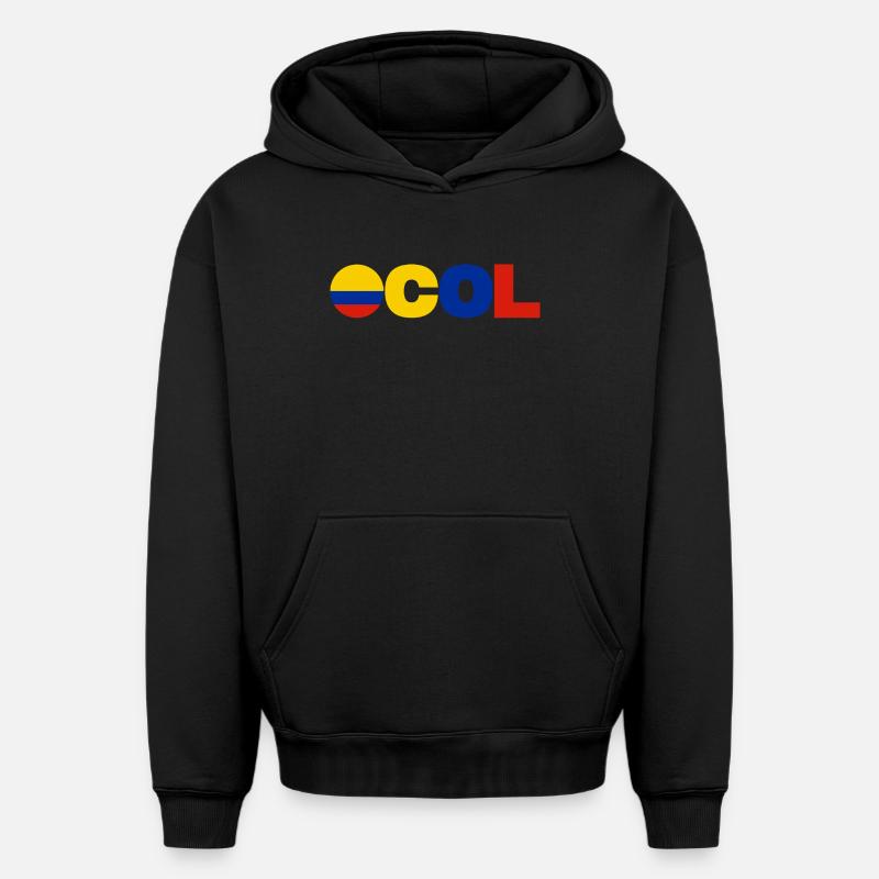 Colombie - Sweat à capuche unisexe oversize épais SPREAD - noir