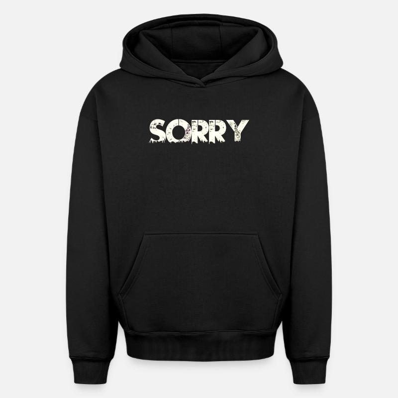 sorry désolé - Sweat à capuche unisexe oversize épais SPREAD - noir