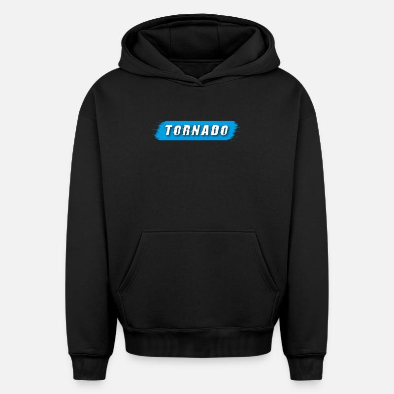 Tornade | Tempête - Sweat à capuche unisexe oversize épais SPREAD - noir