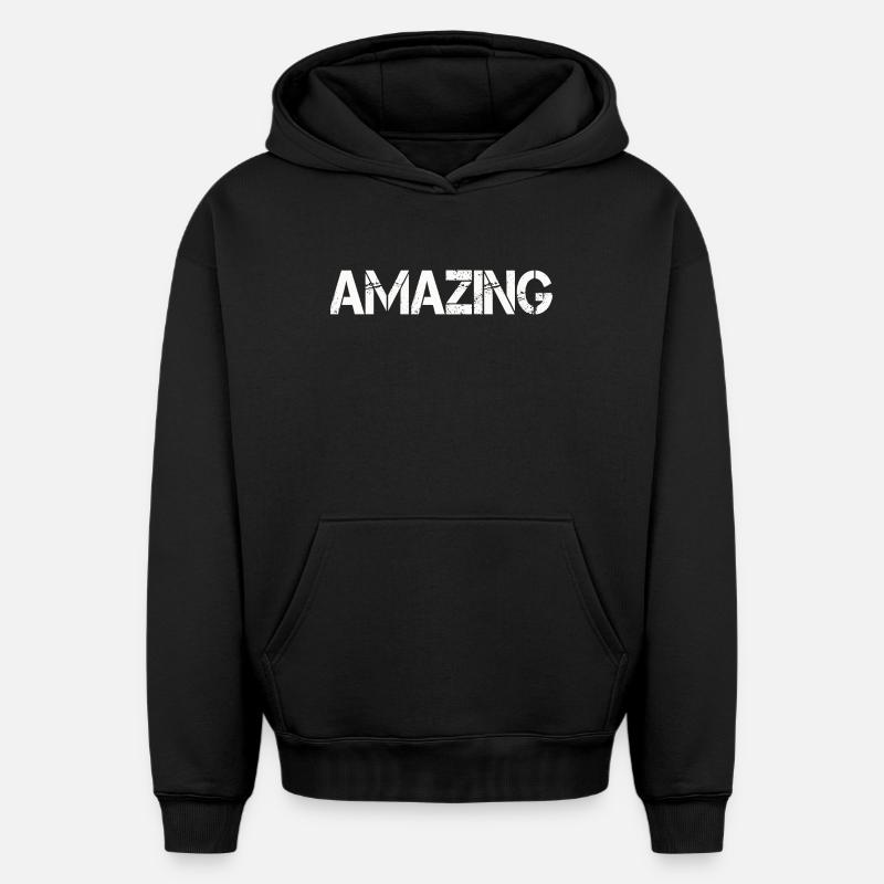 STUPÉFIANT - Sweat à capuche unisexe oversize épais SPREAD - noir