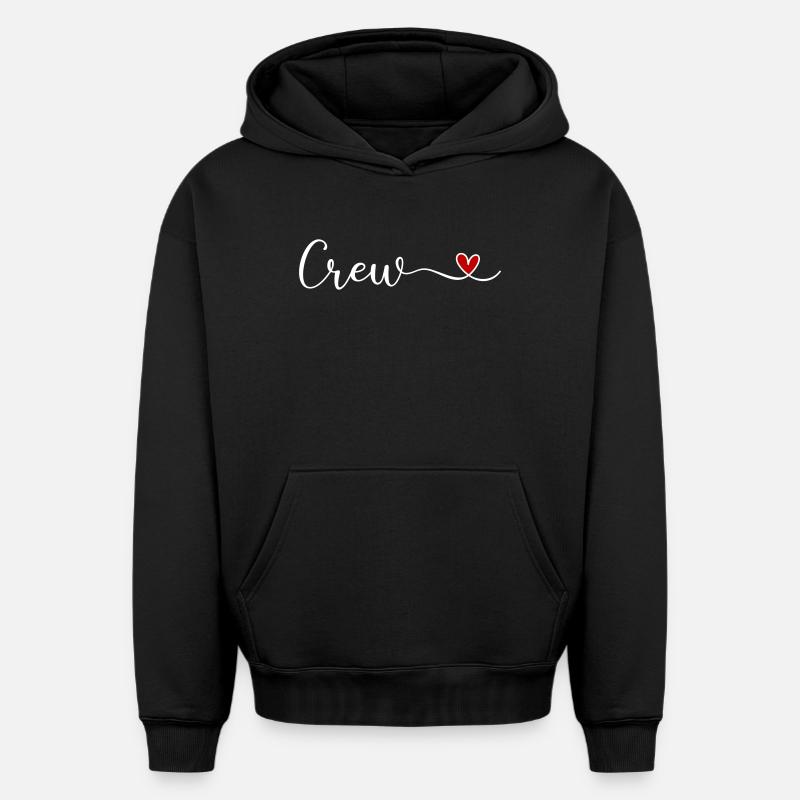 équipage - Sweat à capuche unisexe oversize épais SPREAD - noir