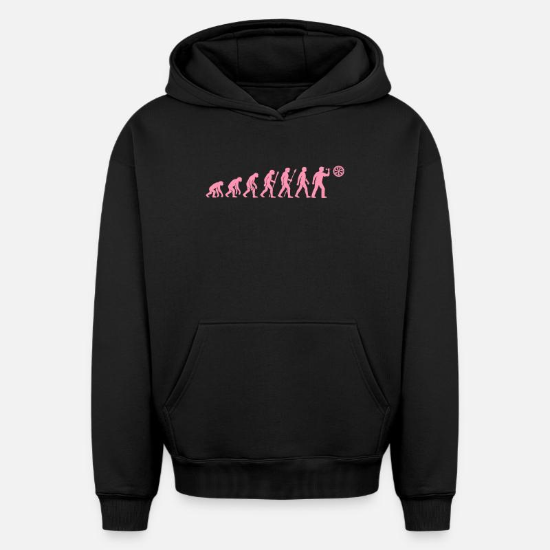 Évolution de l’heure de la collation - Sweat à capuche unisexe oversize épais SPREAD - noir