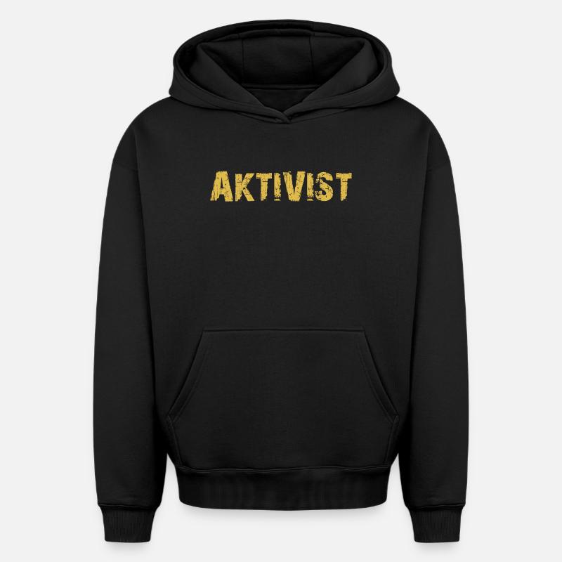 ACTIVISTE - Sweat à capuche unisexe oversize épais SPREAD - noir