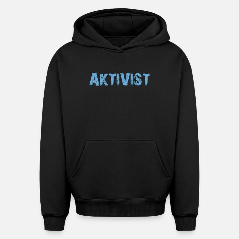 ACTIVISTE - Sweat à capuche unisexe oversize épais SPREAD - noir