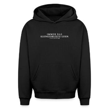 Drôle d’annonce de grossesse femmes - Sweat à capuche unisexe oversize épais SPREAD - noir - Devant - AI Model Female 172 light (172cm) & AI Model Male 185 light (185cm)
