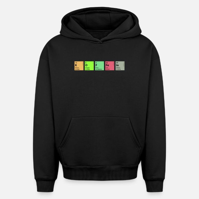Chimie caféine - Sweat à capuche unisexe oversize épais SPREAD - noir