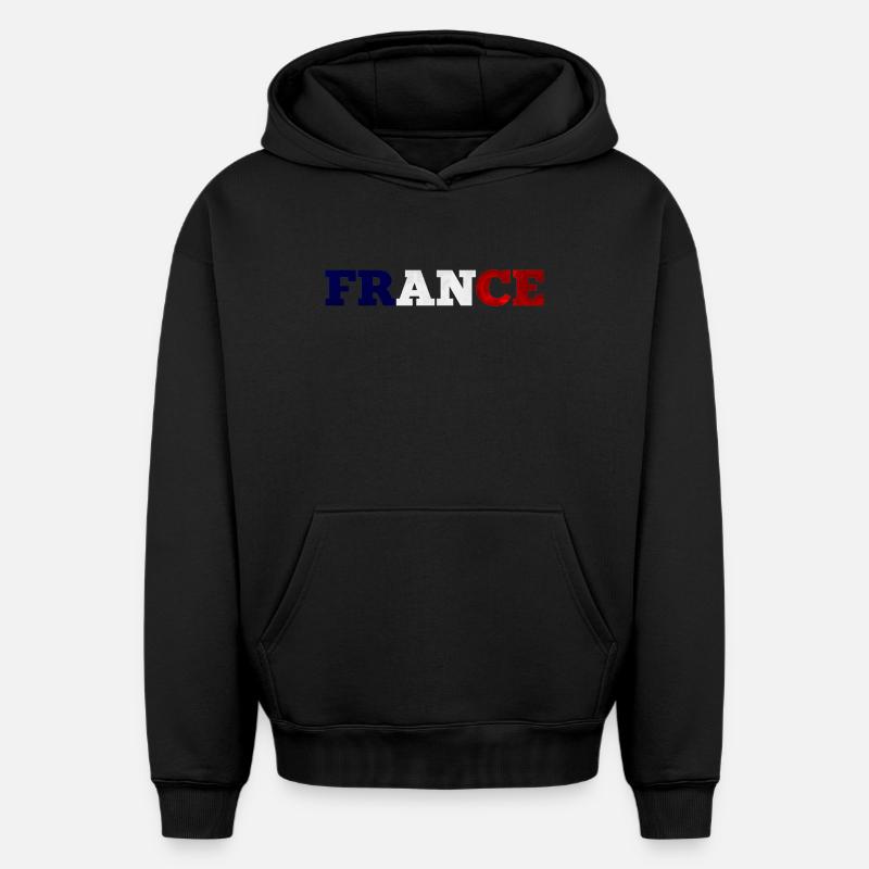 France - Sweat à capuche unisexe oversize épais SPREAD - noir