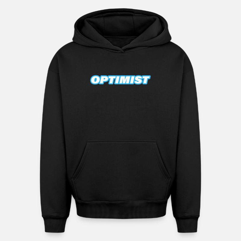 optimiste - Sweat à capuche unisexe oversize épais SPREAD - noir