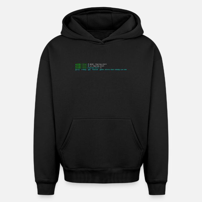 Linux-Terminal - Oversized Heavyweight Unisex Hoodie - Schwarz