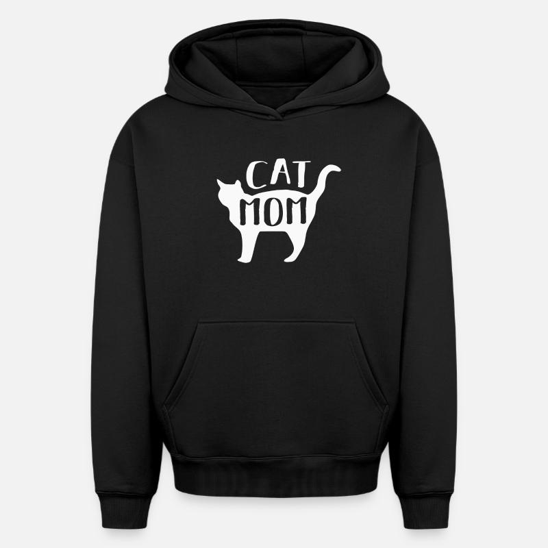 Chats Chats - Sweat à capuche unisexe oversize épais SPREAD - noir