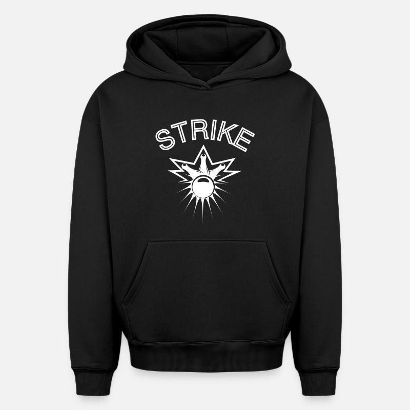 Bowling, Bowlingventilator, Strike - Oversized Heavyweight Unisex Hoodie - Schwarz