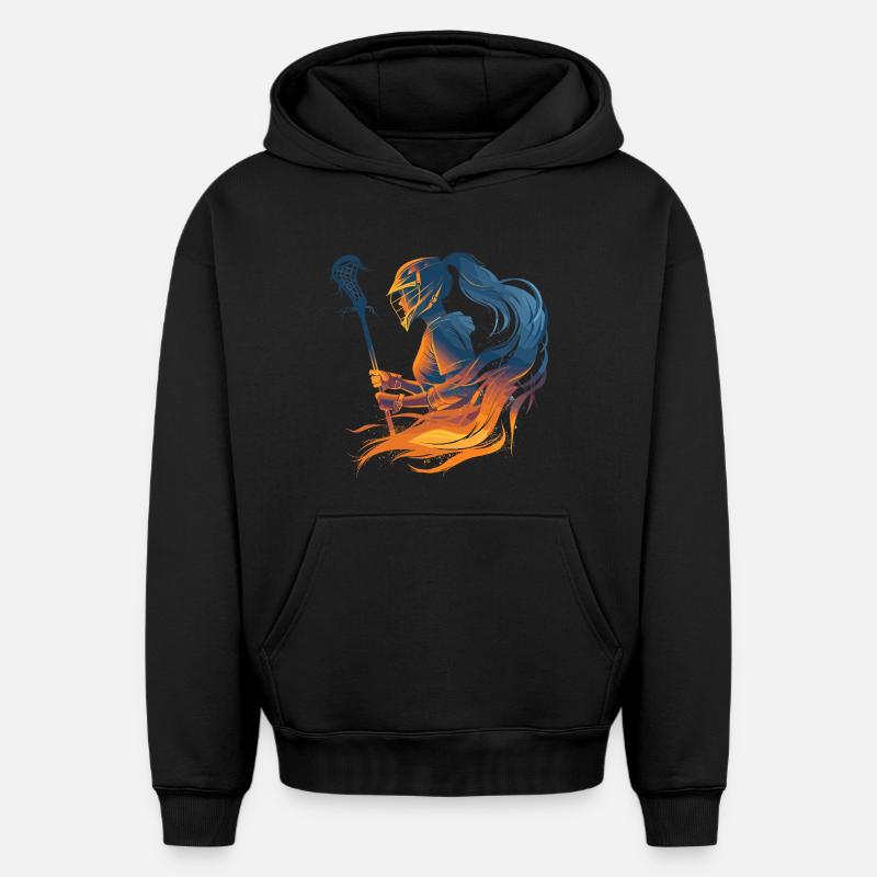 Crosse Filles Vaporwave - Sweat à capuche unisexe oversize épais SPREAD - noir