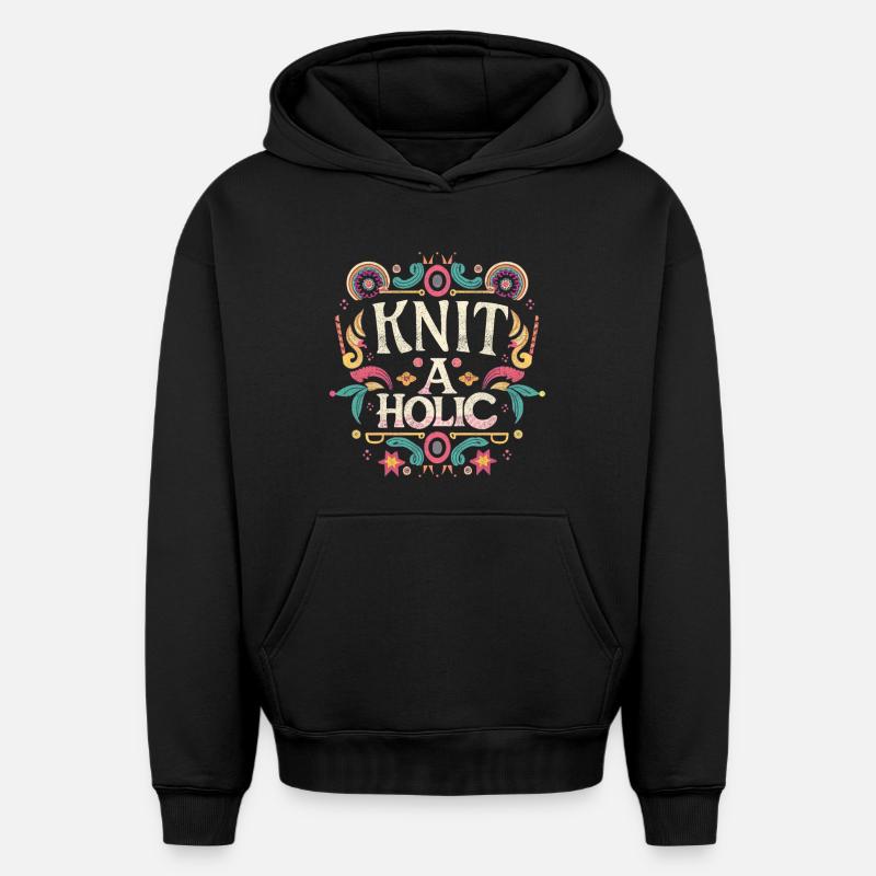 Accro à la maille - Sweat à capuche unisexe oversize épais SPREAD - noir