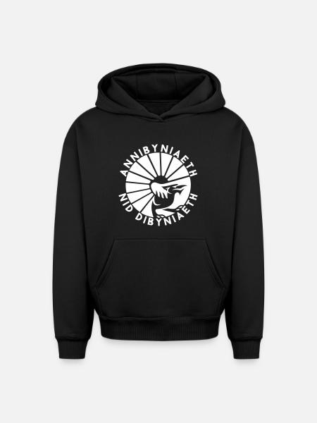 Annibyniaeth Nid Dibyniaeth - Oversized Heavyweight Unisex Hoodie - Schwarz