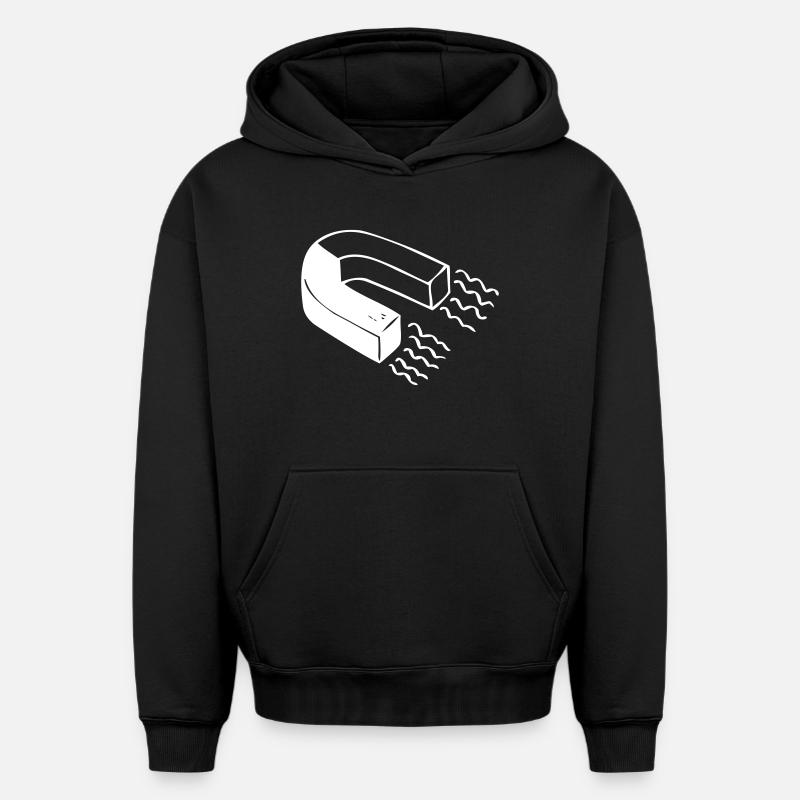 Un aimant - Sweat à capuche unisexe oversize épais SPREAD - noir