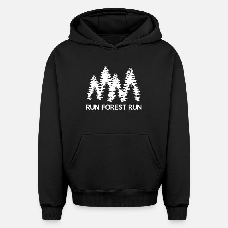 Cours Forest cours - Sweat à capuche unisexe oversize épais SPREAD - noir