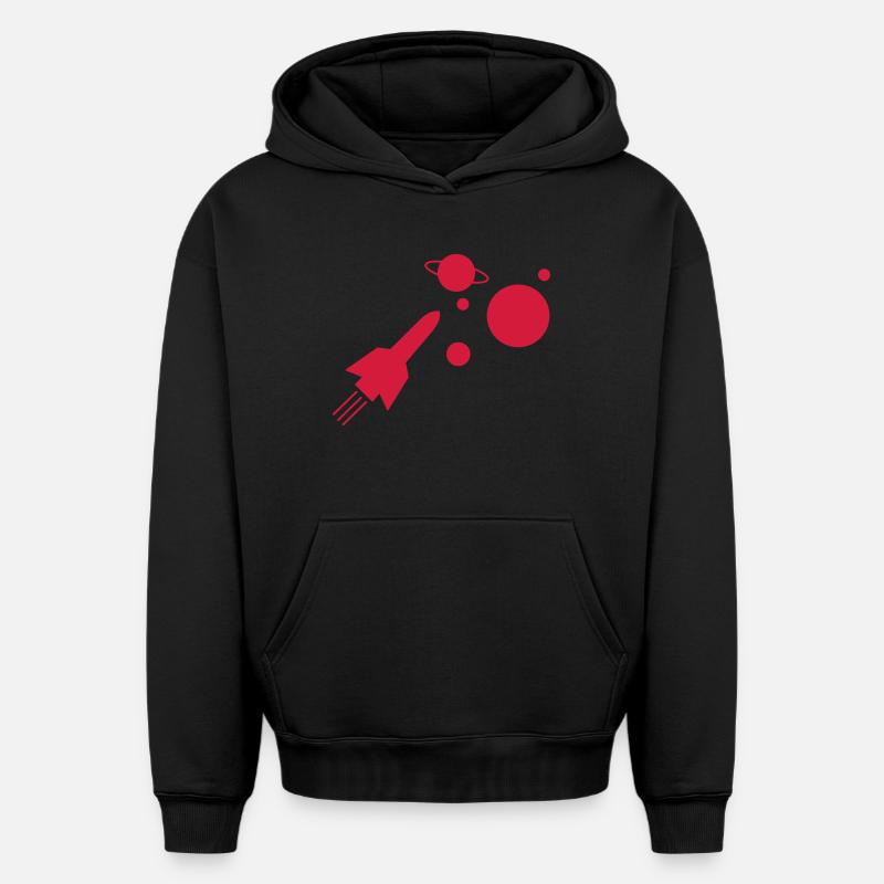 fusée - Sweat à capuche unisexe oversize épais SPREAD - noir