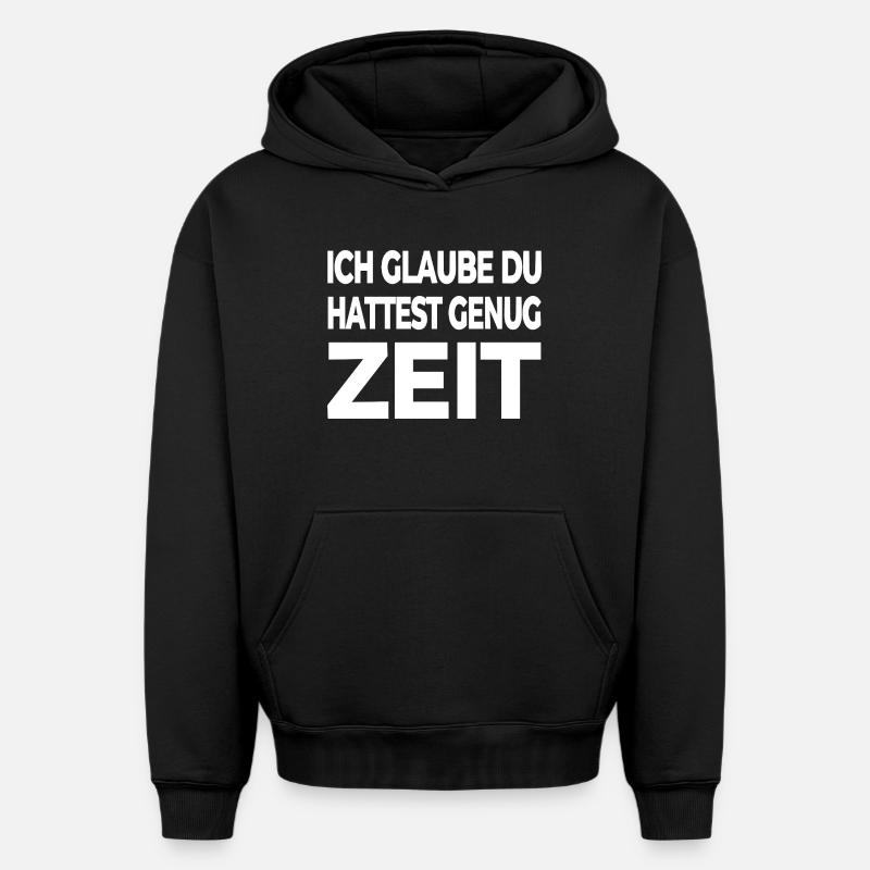 Heure - Sweat à capuche unisexe oversize épais SPREAD - noir