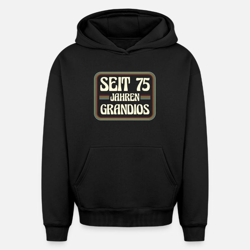 75 ans Anniversaire 75 - Sweat à capuche unisexe oversize épais SPREAD - noir