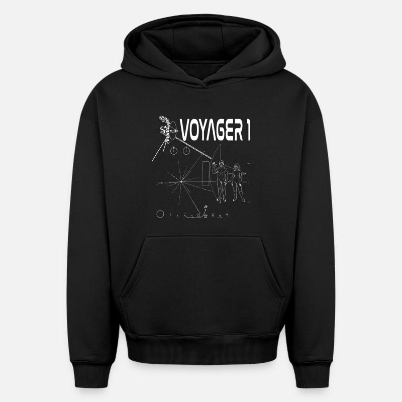 Sonde spatiale voyager 1 blanche - Sweat à capuche unisexe oversize épais SPREAD - noir