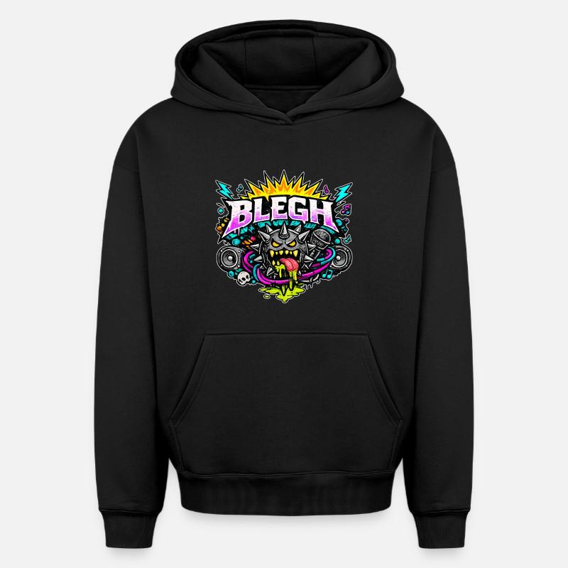 Édition Blegh Comic - Sweat à capuche unisexe oversize épais SPREAD - noir