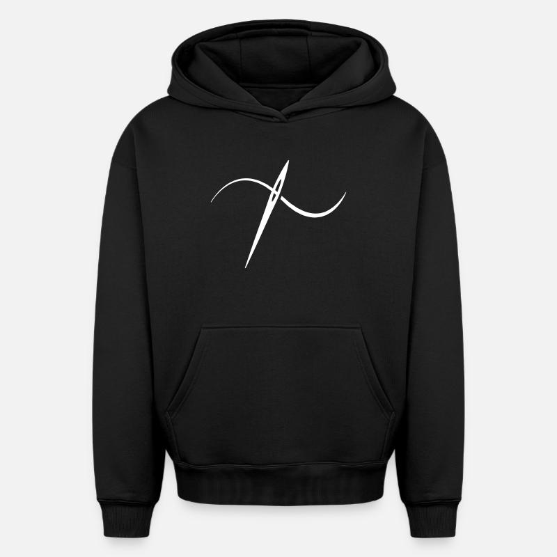 Tricot Couture Crochet - Sweat à capuche unisexe oversize épais SPREAD - noir