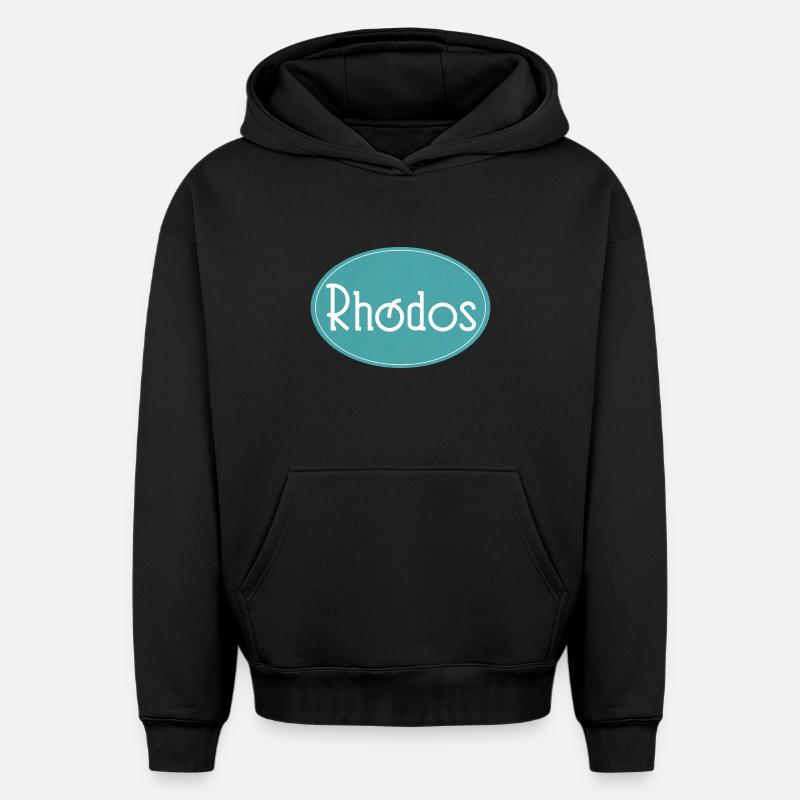 Rhodes - Sweat à capuche unisexe oversize épais SPREAD - noir