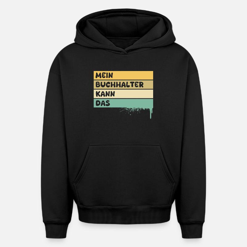 Profession : Comptable - Sweat à capuche unisexe oversize épais SPREAD - noir