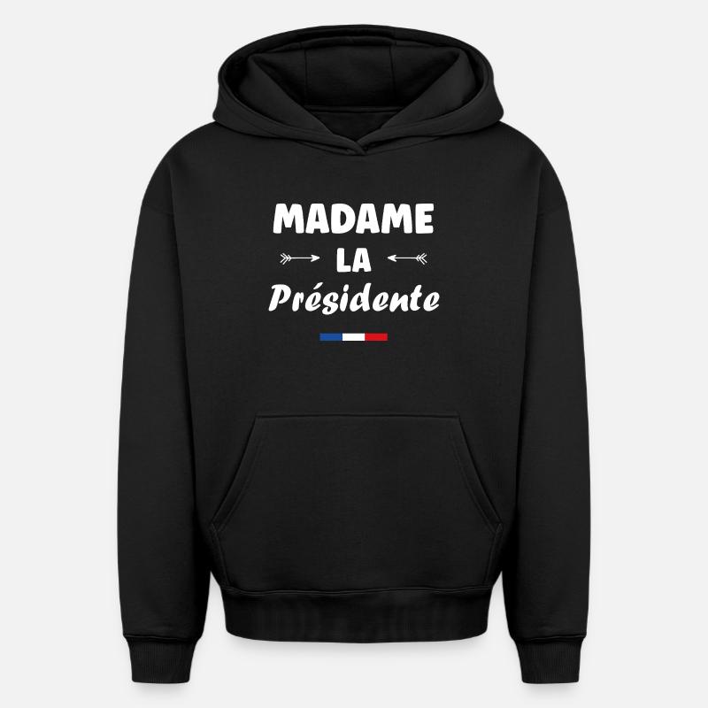 Présidente - Sweat à capuche unisexe oversize épais SPREAD - noir