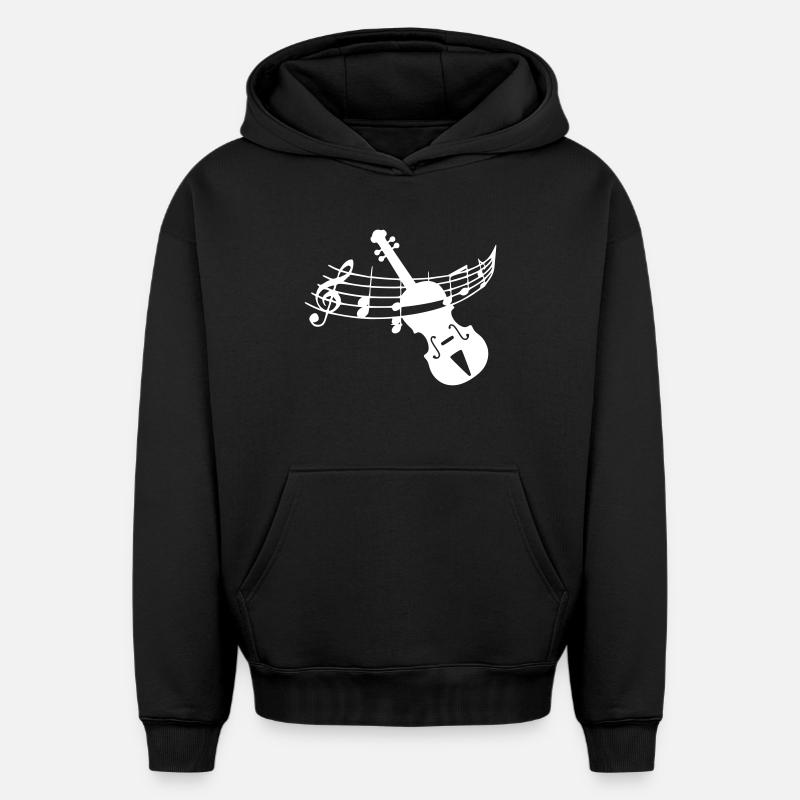 Violon violon - Sweat à capuche unisexe oversize épais SPREAD - noir