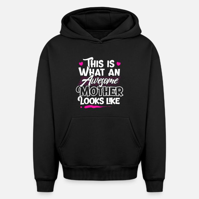Mama Mutter - Oversized Heavyweight Unisex Hoodie - Schwarz