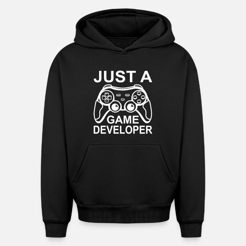 Funny game developer - Oversized Heavyweight Unisex Hoodie - black