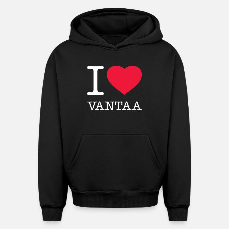 J’ADORE VANTAA - Sweat à capuche unisexe oversize épais SPREAD - noir