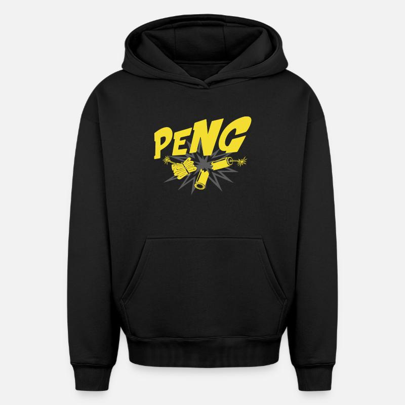 Motif explosion de Peng yellowbang - Sweat à capuche unisexe oversize épais SPREAD - noir