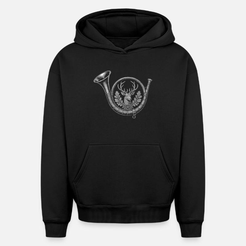 clairon - Sweat à capuche unisexe oversize épais SPREAD - noir