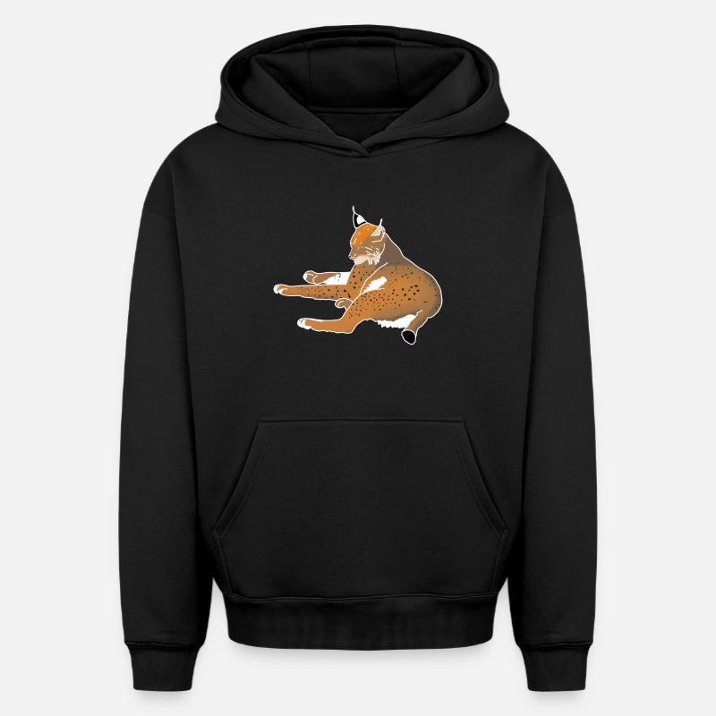 Lynx - Sweat à capuche unisexe oversize épais SPREAD - noir