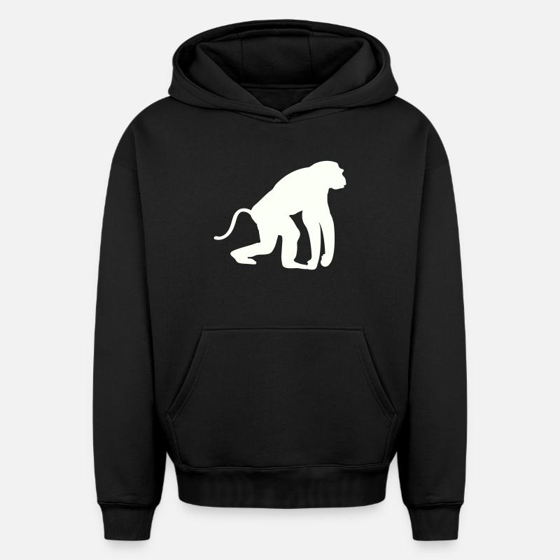 Silhouette de singe - Sweat à capuche unisexe oversize épais SPREAD - noir