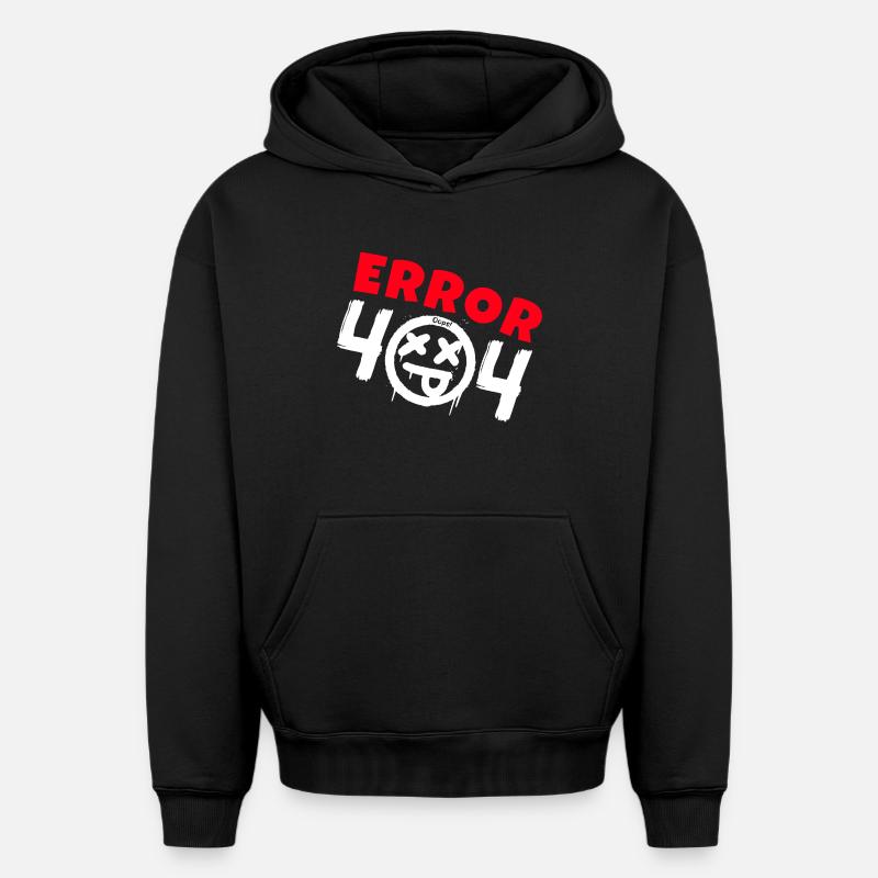 Erreur 404 introuvable - Sweat à capuche unisexe oversize épais SPREAD - noir