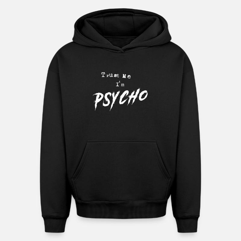 Psycho - Sweat à capuche unisexe oversize épais SPREAD - noir