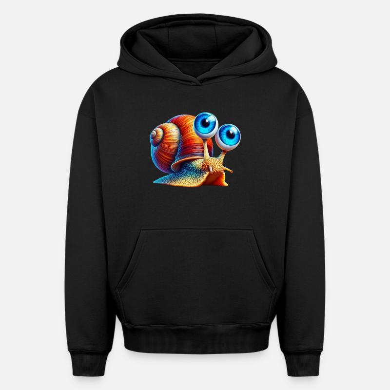 Escargot - Sweat à capuche unisexe oversize épais SPREAD - noir