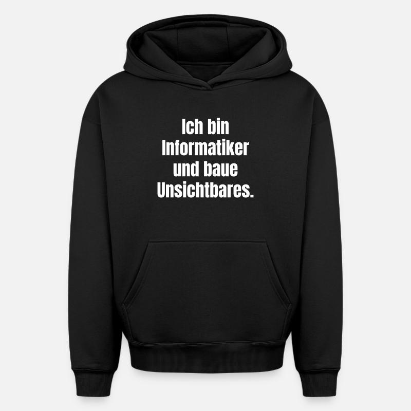 Informaticiens : Construire l’invisible - Sweat à capuche unisexe oversize épais SPREAD - noir