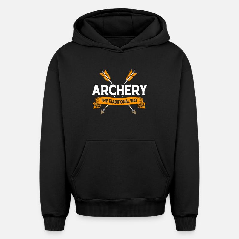 Tir à l’arc Archer - Sweat à capuche unisexe oversize épais SPREAD - noir