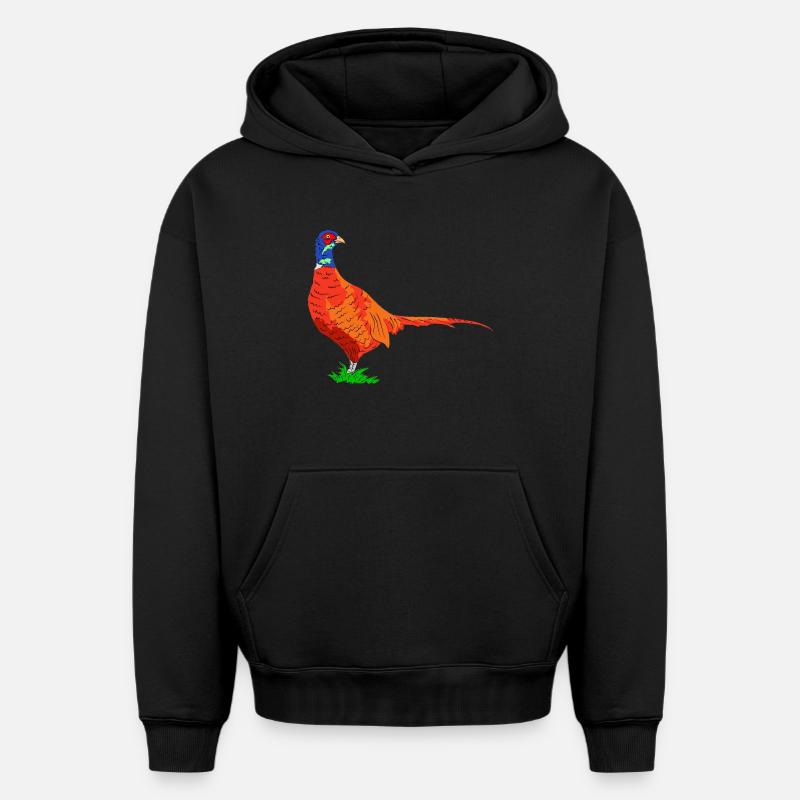 faisan - Sweat à capuche unisexe oversize épais SPREAD - noir