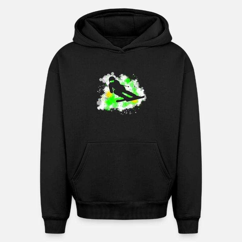Ski - Sweat à capuche unisexe oversize épais SPREAD - noir