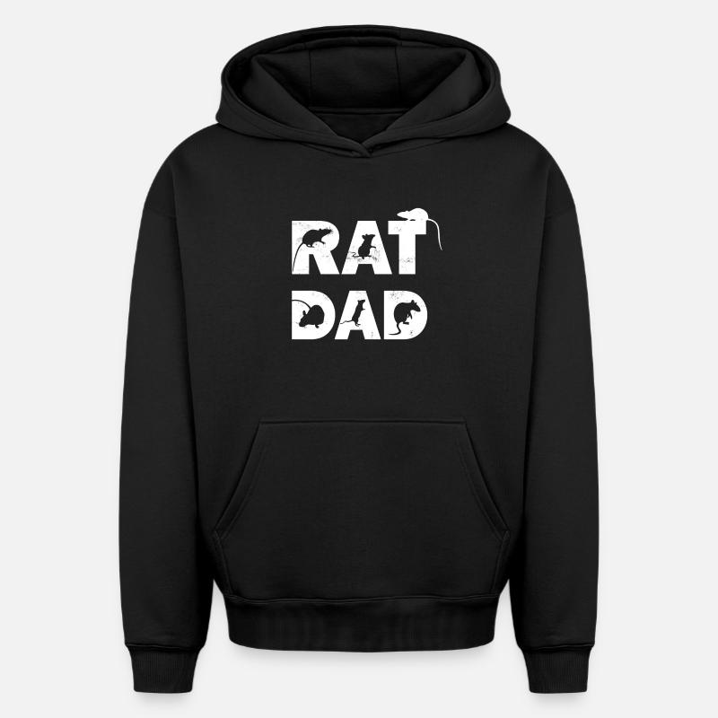 Rat rats - Sweat à capuche unisexe oversize épais SPREAD - noir