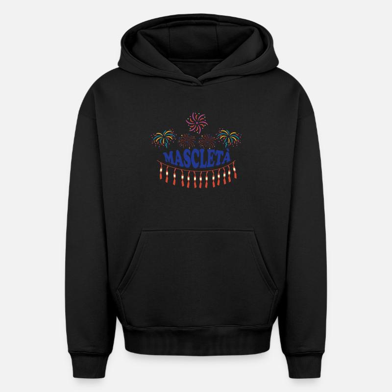 Feux d’artifice de Mascletà - Sweat à capuche unisexe oversize épais SPREAD - noir