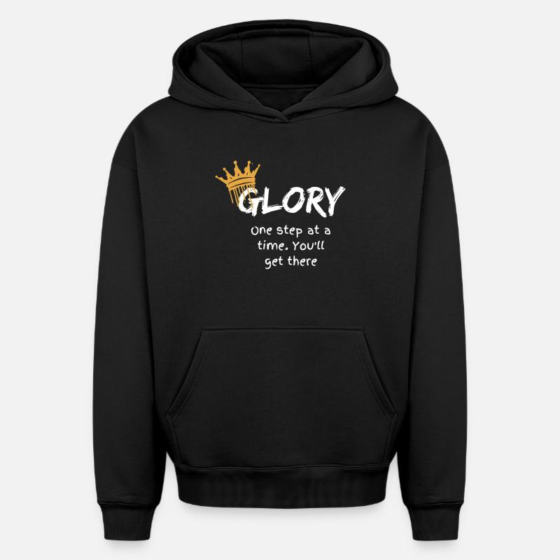 Glory - Sweat à capuche unisexe oversize épais SPREAD - noir