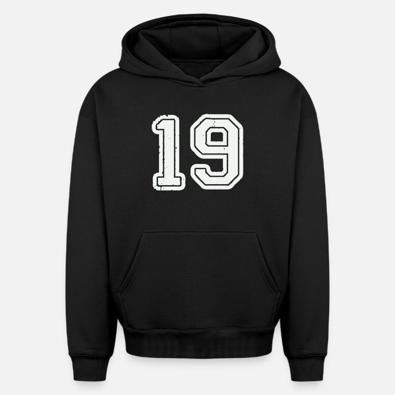 19 - Sweat à capuche unisexe oversize épais SPREAD - noir